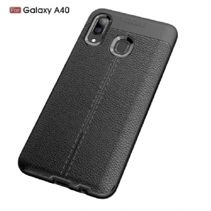 Samsung Galaxy A40 - Coque gel finition simili cuir