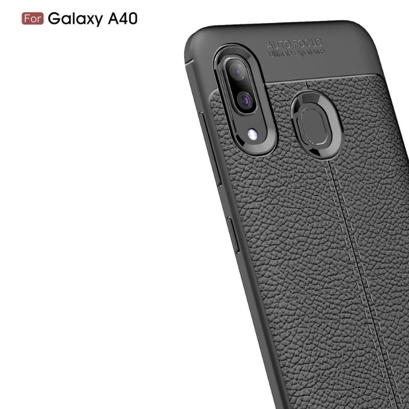 Samsung Galaxy A40 - Coque gel finition simili cuir