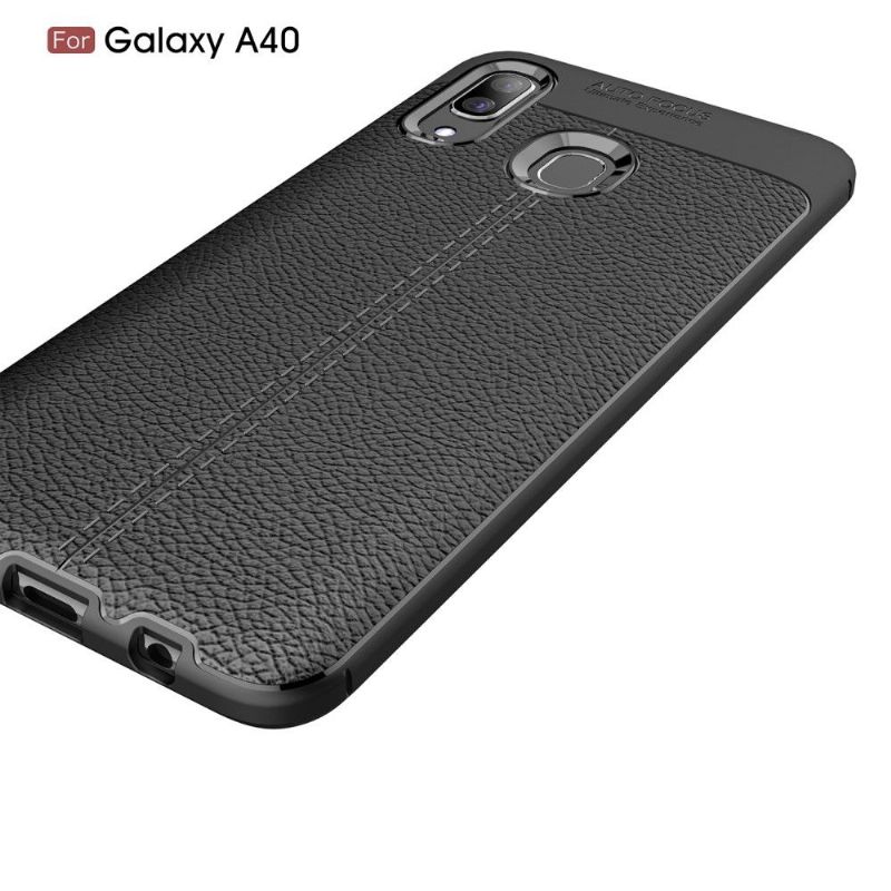 Samsung Galaxy A40 - Coque gel finition simili cuir