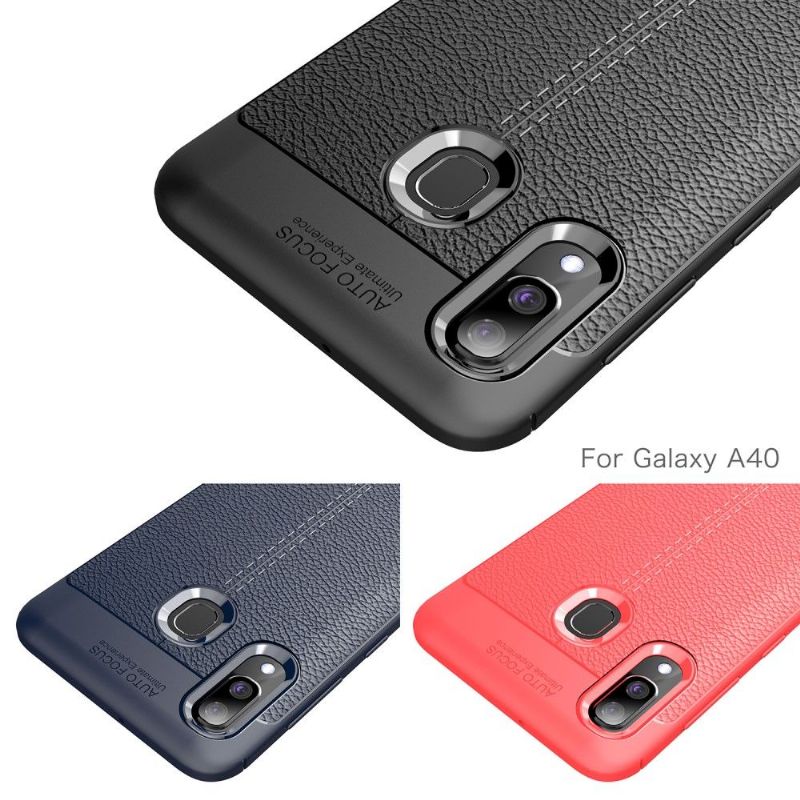 Samsung Galaxy A40 - Coque gel finition simili cuir