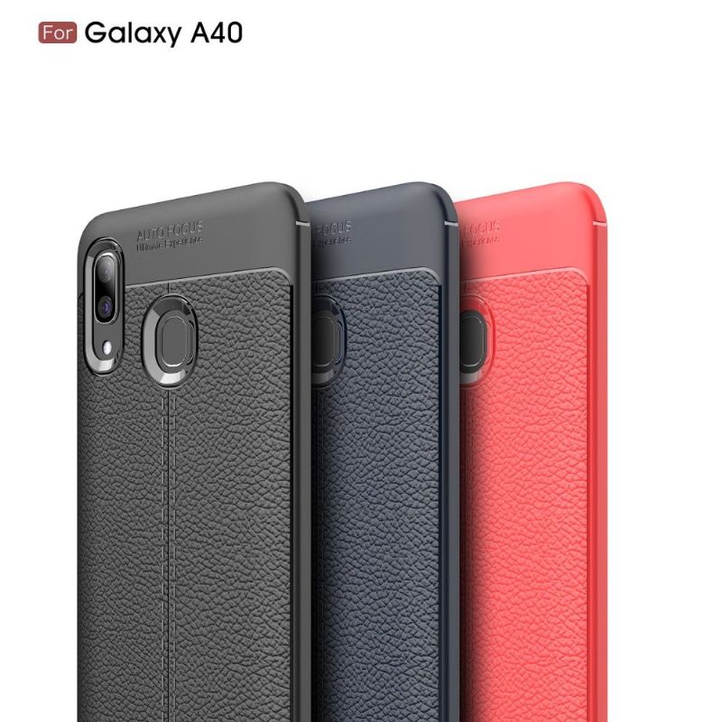 Samsung Galaxy A40 - Coque gel finition simili cuir