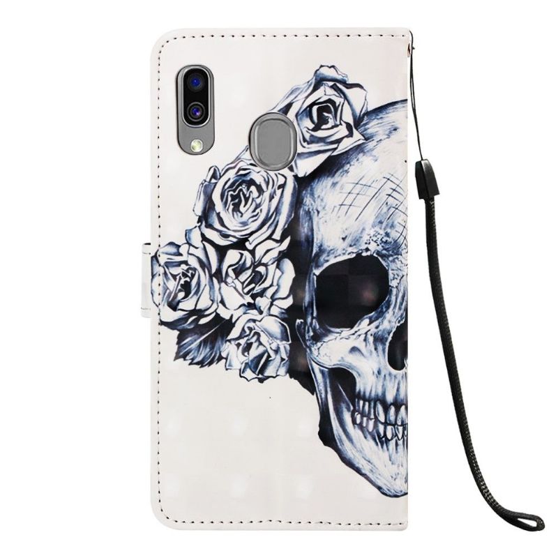 Samsung Galaxy A40 - Housse skull flowers