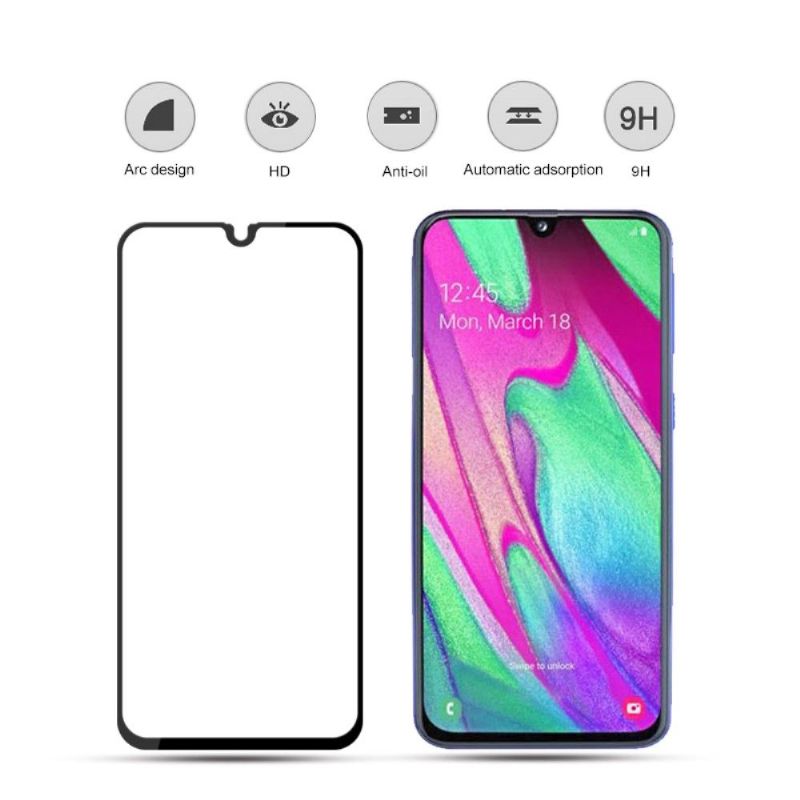 Samsung Galaxy A40 - Protection d’écran en verre trempé full size - Noir