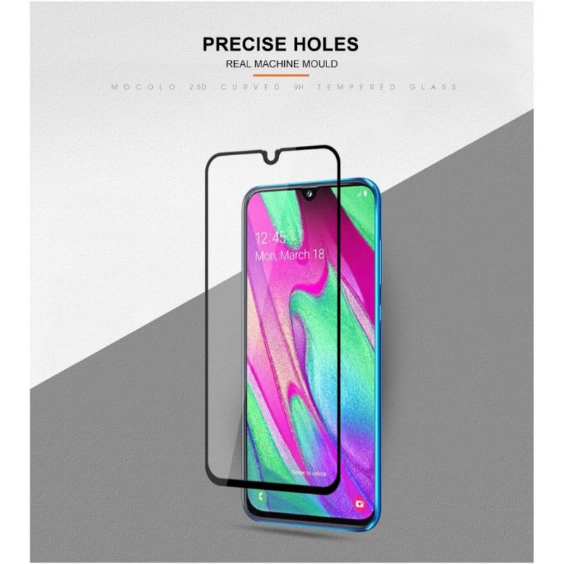 Samsung Galaxy A40 - Protection d’écran en verre trempé full size - Noir