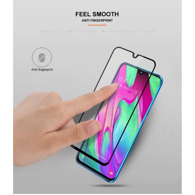 Samsung Galaxy A40 - Protection d’écran en verre trempé full size - Noir