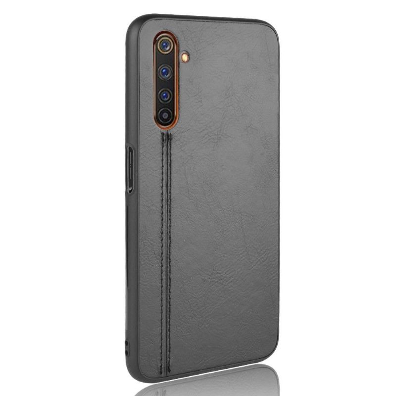 Coque Realme 6 Pro Effet Cuir Coutures