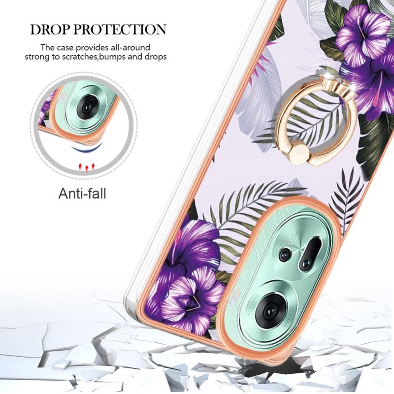 Coque Oppo Reno 11 5G Anneau-Support Design Marbré