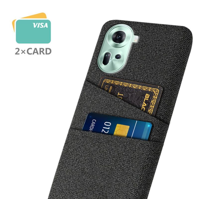 Coque Oppo Reno 11 5G Tissu Porte-Cartes