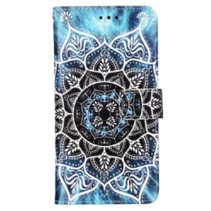 Housse Oppo Reno 11 5G Fleur de Mandala à Lanière