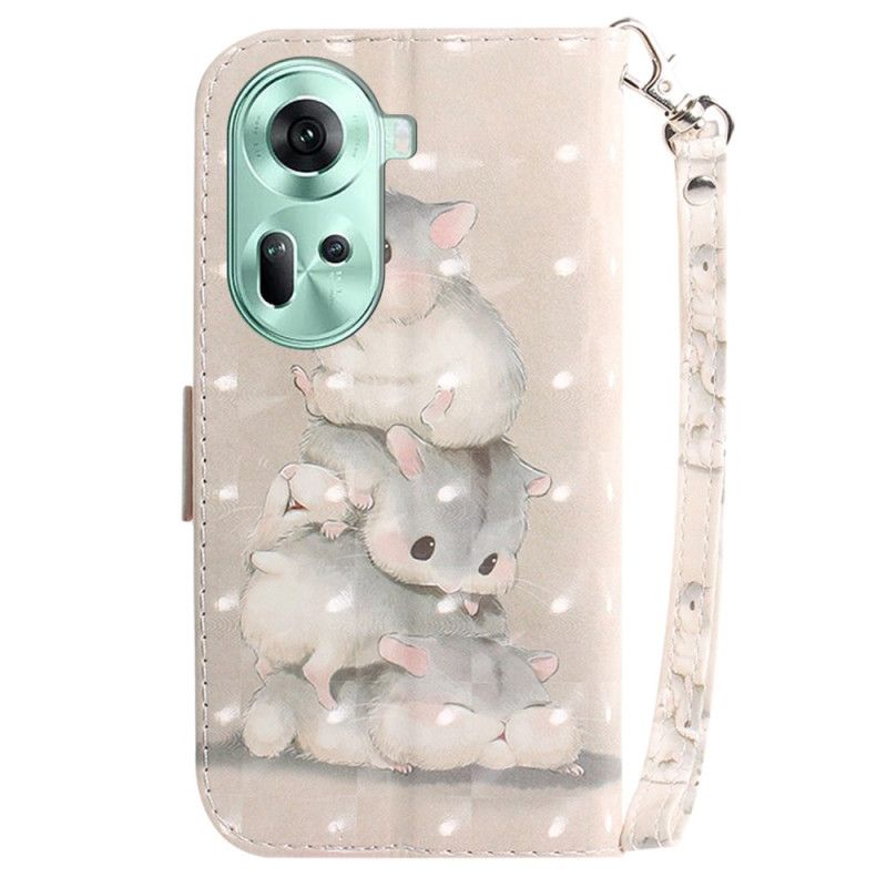 Housse Oppo Reno 11 5G Hamsters à Lanière