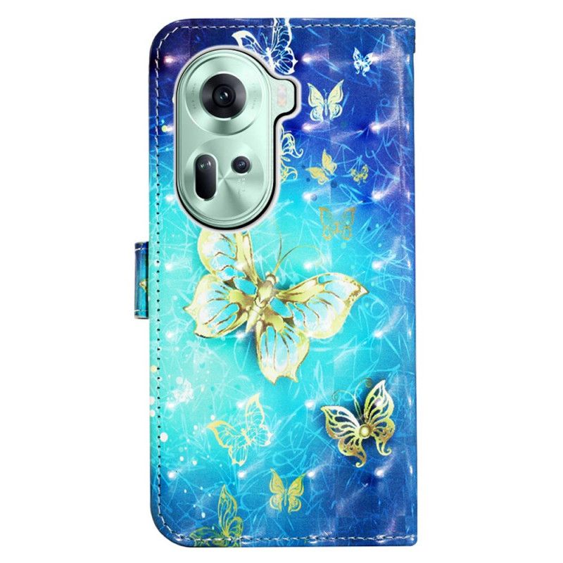 Housse Oppo Reno 11 5G Papillons dorés