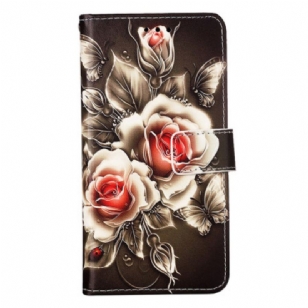 Housse Oppo Reno 11 5G Roses à Lanière