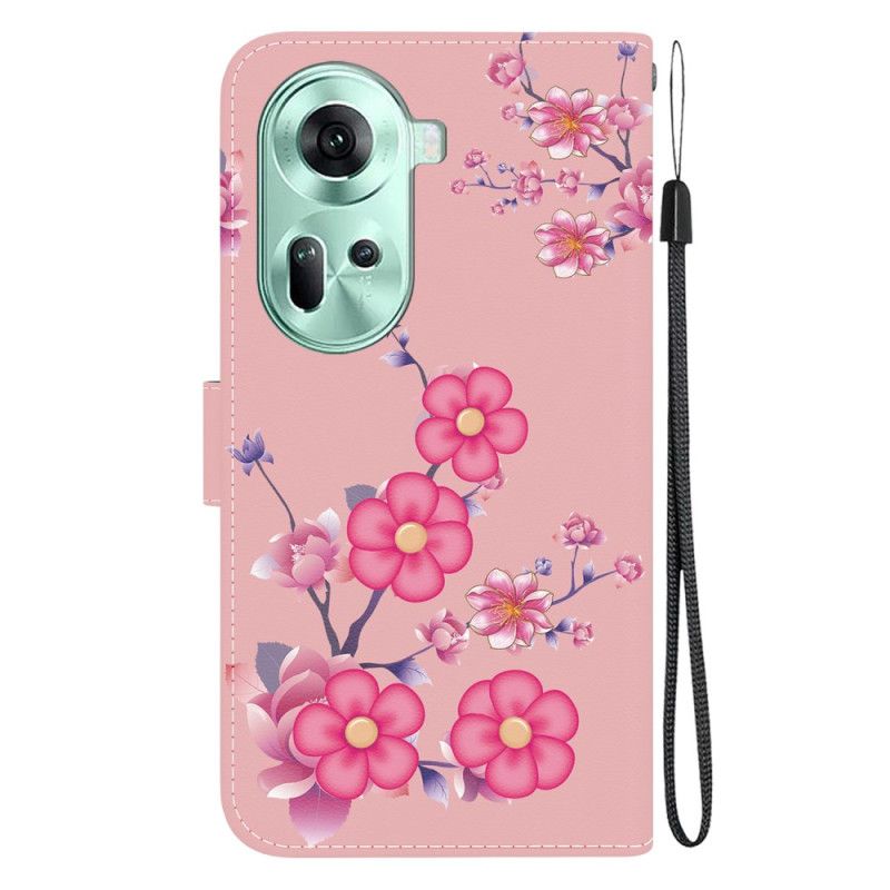 Housse Oppo Reno 11 5G Sakura à Lanière