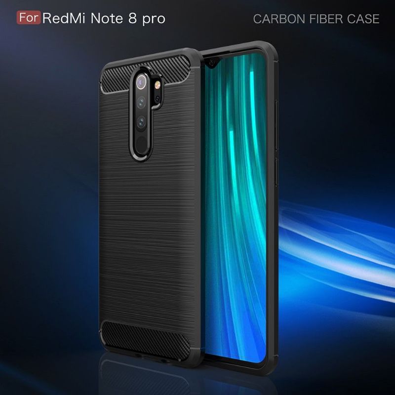 Xiaomi Redmi Note 8 Pro - Coque gel brossé carbone