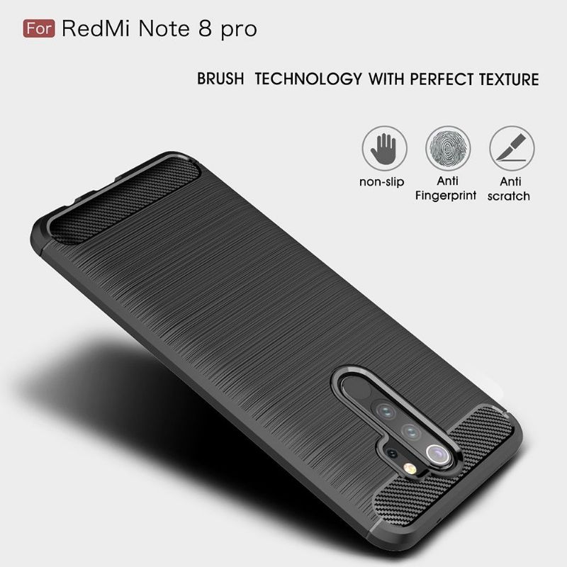 Xiaomi Redmi Note 8 Pro - Coque gel brossé carbone