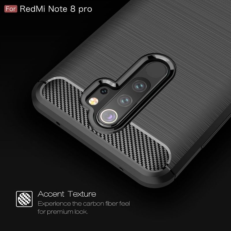 Xiaomi Redmi Note 8 Pro - Coque gel brossé carbone