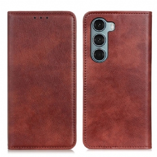 Flip Cover Moto G200 5G Cuir Litchi Fendu Texture