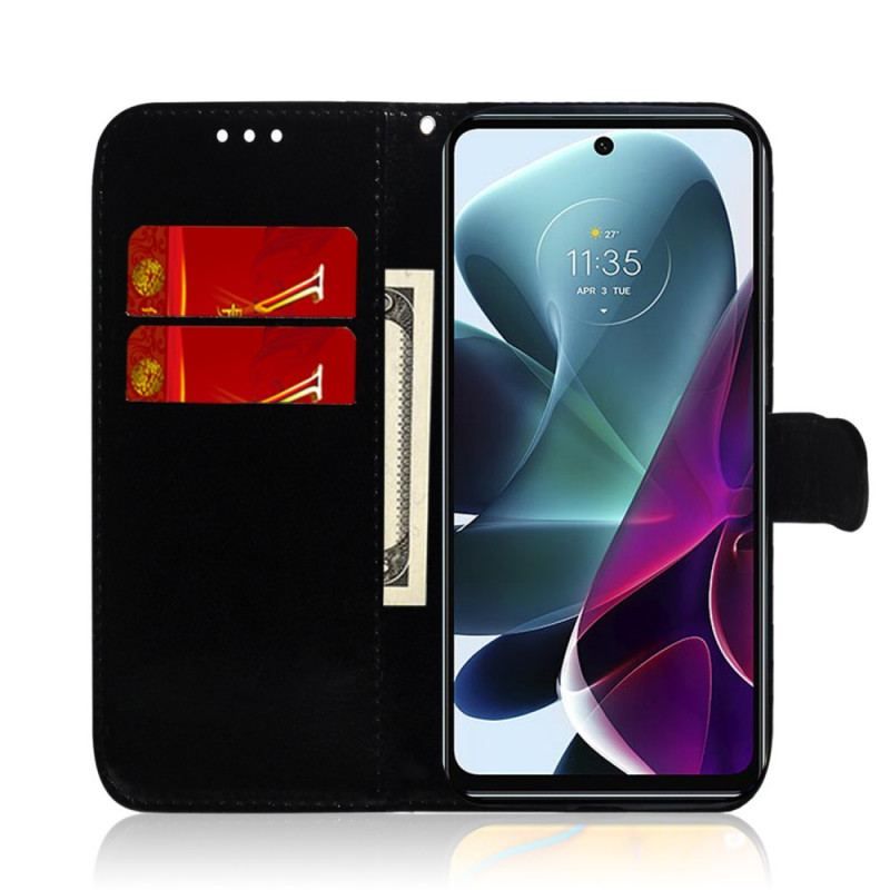 Housse Moto G200 5G Simili Cuir Couverture Miroir