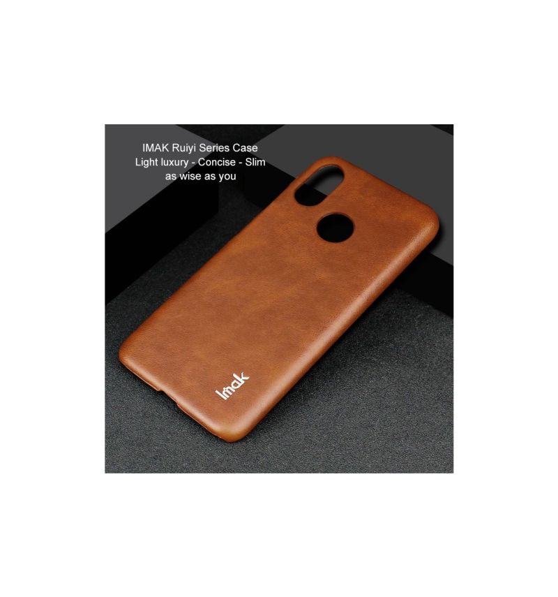 Coque Xiaomi Mi 8 imak imitation cuir - Marron