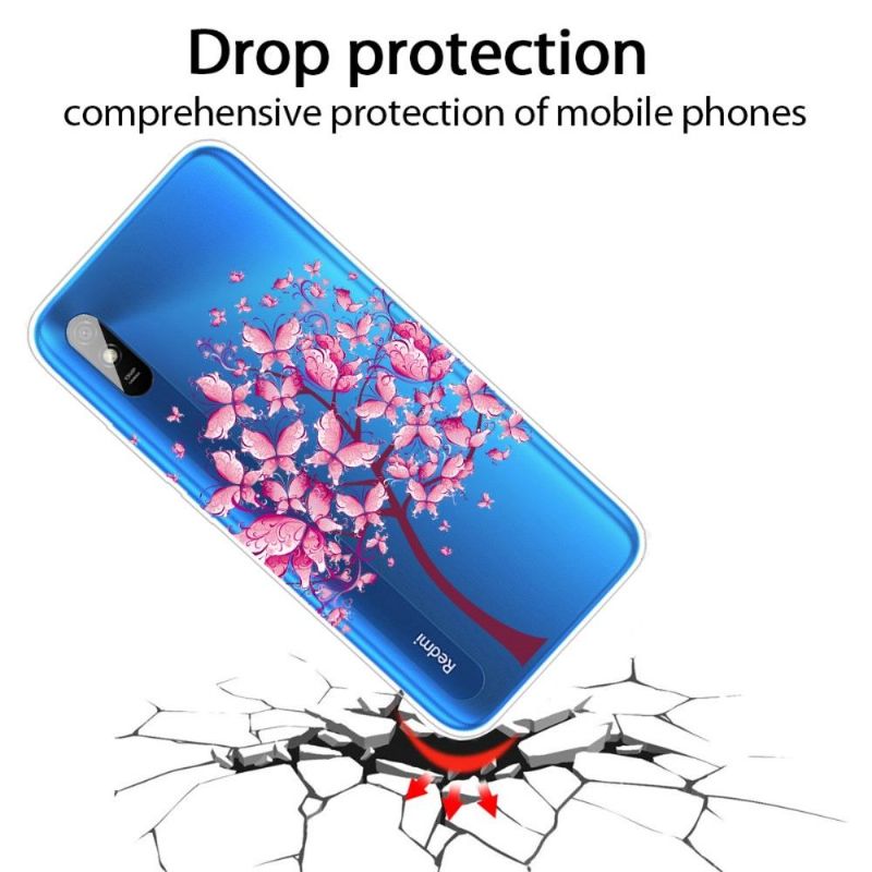 Coque Xiaomi Redmi 9A arbre à papillons