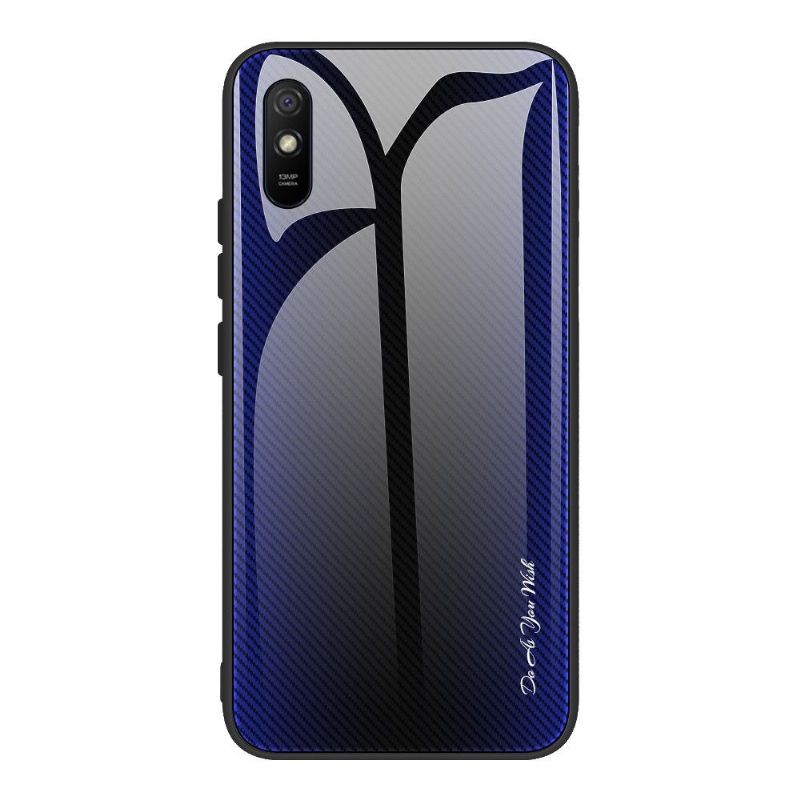 Coque Xiaomi Redmi 9A carbone dos en verre