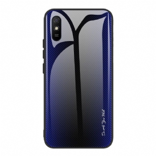 Coque Xiaomi Redmi 9A carbone dos en verre