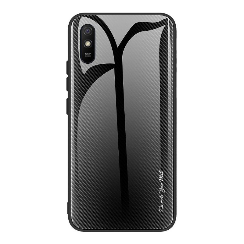 Coque Xiaomi Redmi 9A carbone dos en verre