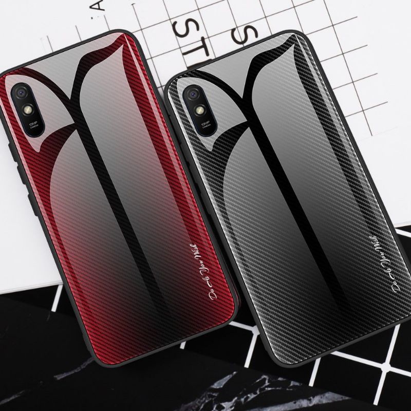 Coque Xiaomi Redmi 9A carbone dos en verre