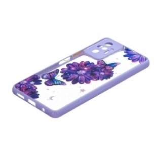 Coque Xiaomi Redmi Note 10 Pro fleurs et papillons violets