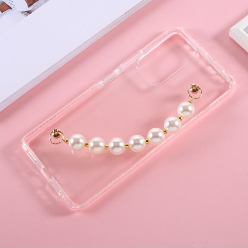 Coque Xiaomi Redmi Note 10 Pro Strap Perle Transparent