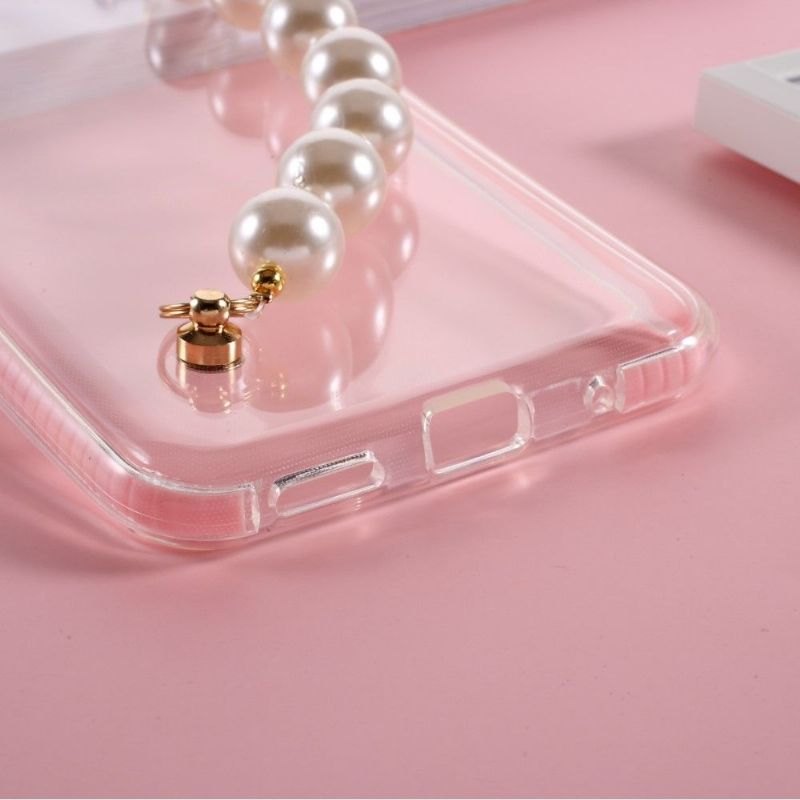 Coque Xiaomi Redmi Note 10 5G / Poco M3 Pro Strap Perle Transparent