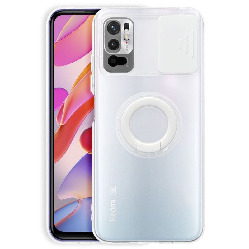 Coque Xiaomi Redmi Note 10 5G / Poco M3 Pro 5G transparent avec anneau et cache caméra