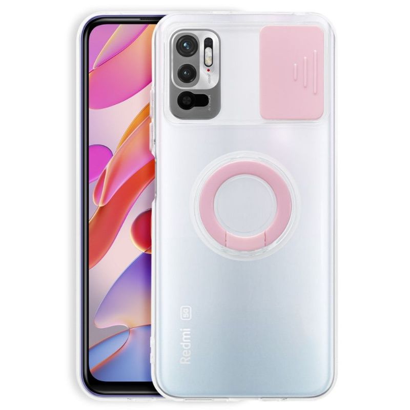 Coque Xiaomi Redmi Note 10 5G / Poco M3 Pro 5G transparent avec anneau et cache caméra