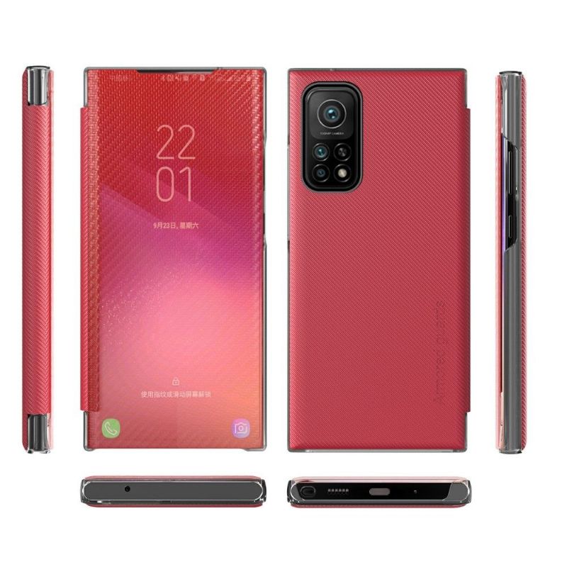 Flip cover Xiaomi Redmi Note 10 5G / Poco M3 Pro 5G Fibre de carbone