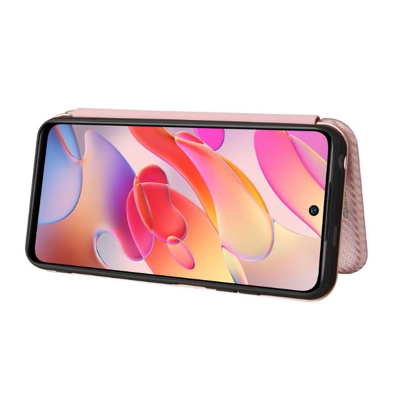 Housse Xiaomi Redmi Note 10 5G / Poco M3 Pro simili cuir fibre de carbone