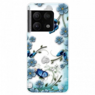 Coque OnePlus 10 Pro 5G Papillons et Fleurs Rétros