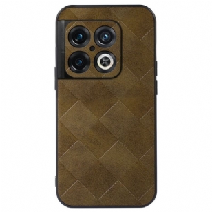 Coque OnePlus 10 Pro 5G Simili Cuir Design Tissé