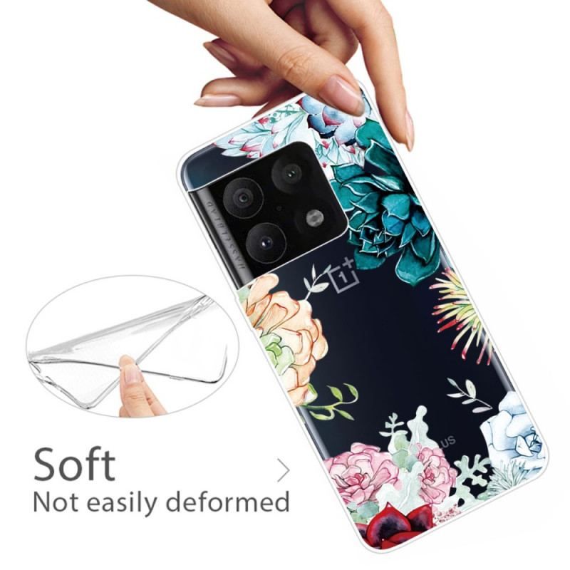 Coque OnePlus 10 Pro 5G Transparente Fleurs Aquarelle