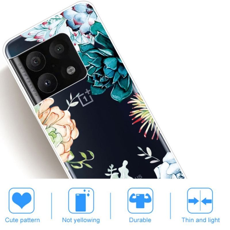 Coque OnePlus 10 Pro 5G Transparente Fleurs Aquarelle