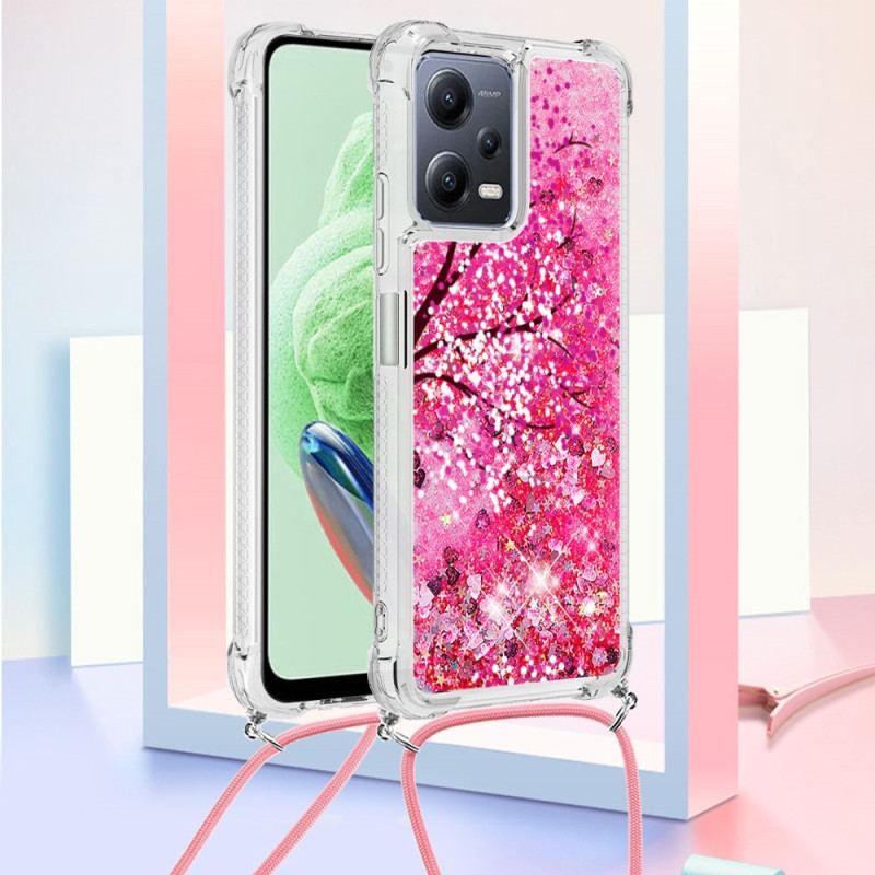 Coque Xiaomi Redmi Note 12/Poco X5 5G à Cordon Paillettes Arbre