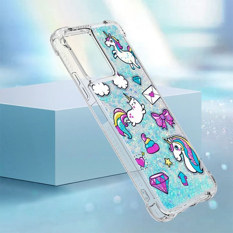 Coque Xiaomi Redmi Note 12/Poco X5 5G Paillettes Licornes