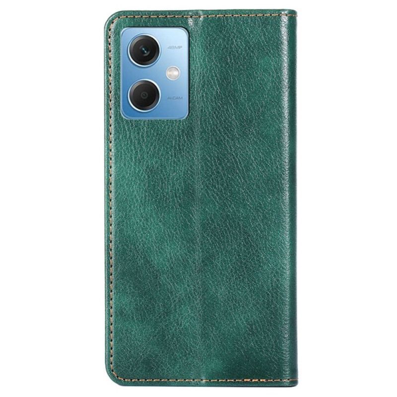 Flip Cover Xiaomi Redmi Note 12/Poco X5 5G Simili Cuir Coutures