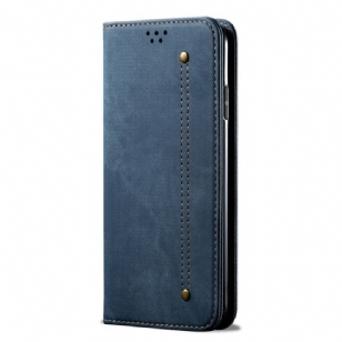 Flip Cover Xiaomi Redmi Note 12/Poco X5 5G Tissu Jeans