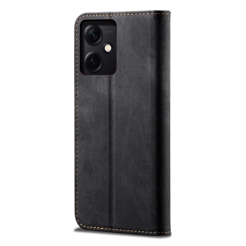 Flip Cover Xiaomi Redmi Note 12/Poco X5 5G Tissu Jeans