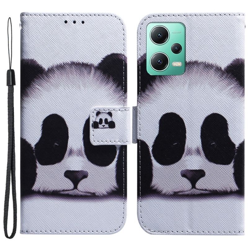 Housse Xiaomi Redmi Note 12/Poco X5 5G Panda à Lanière