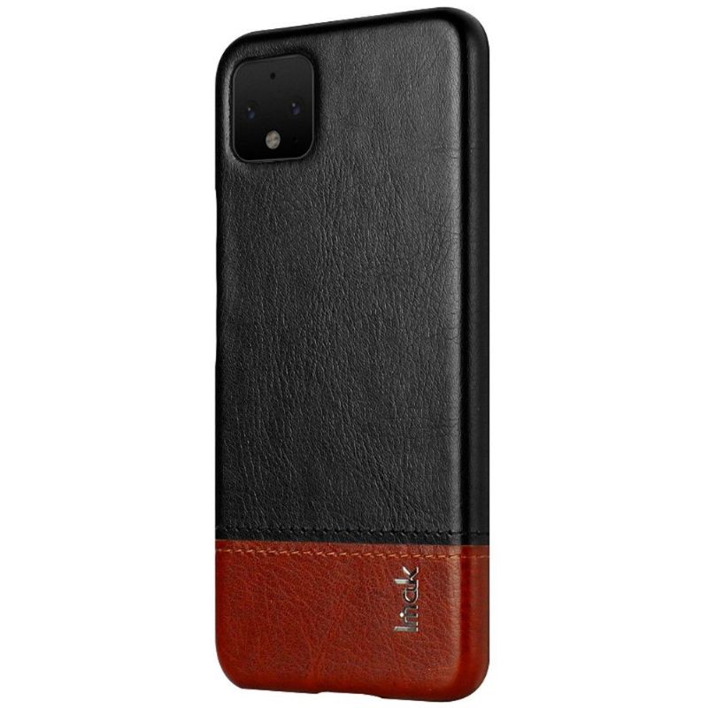 Google Pixel 4 XL - Coque imak bicolore imitation cuir - Noir / Marron