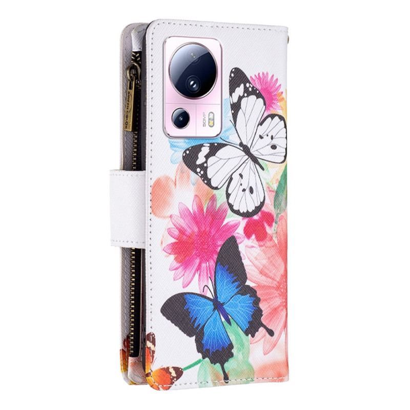 Housse Xiaomi 13 Lite Portefeuille Papillons