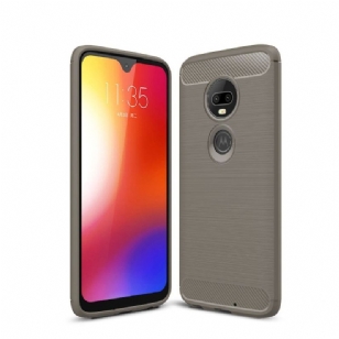 Motorola Moto G7 - Coque gel brossé carbone