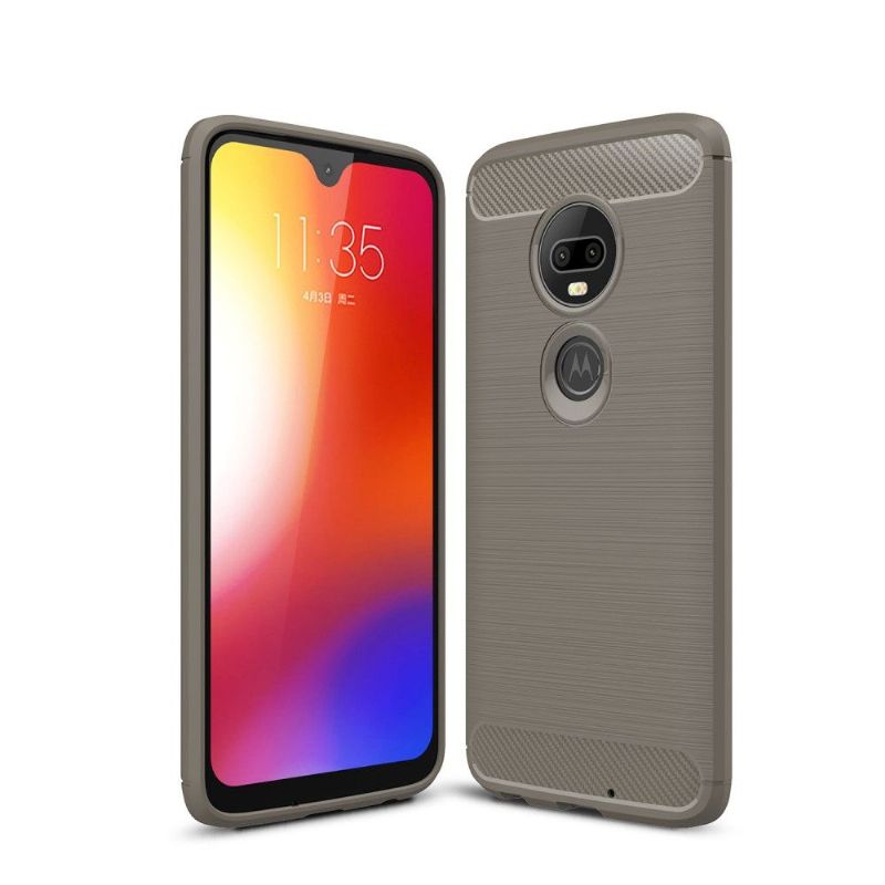 Motorola Moto G7 - Coque gel brossé carbone