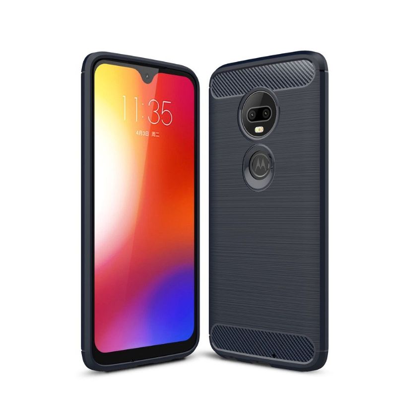 Motorola Moto G7 - Coque gel brossé carbone